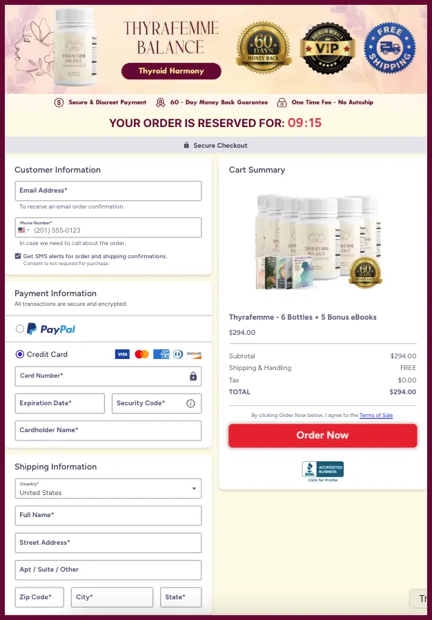 Thyrafemme Balance Official Website Secure Order Page